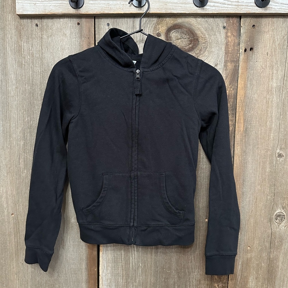 Old Navy Solid Full Zip Hoodie in Black Size Large 10-12 Girls Boys Unisex